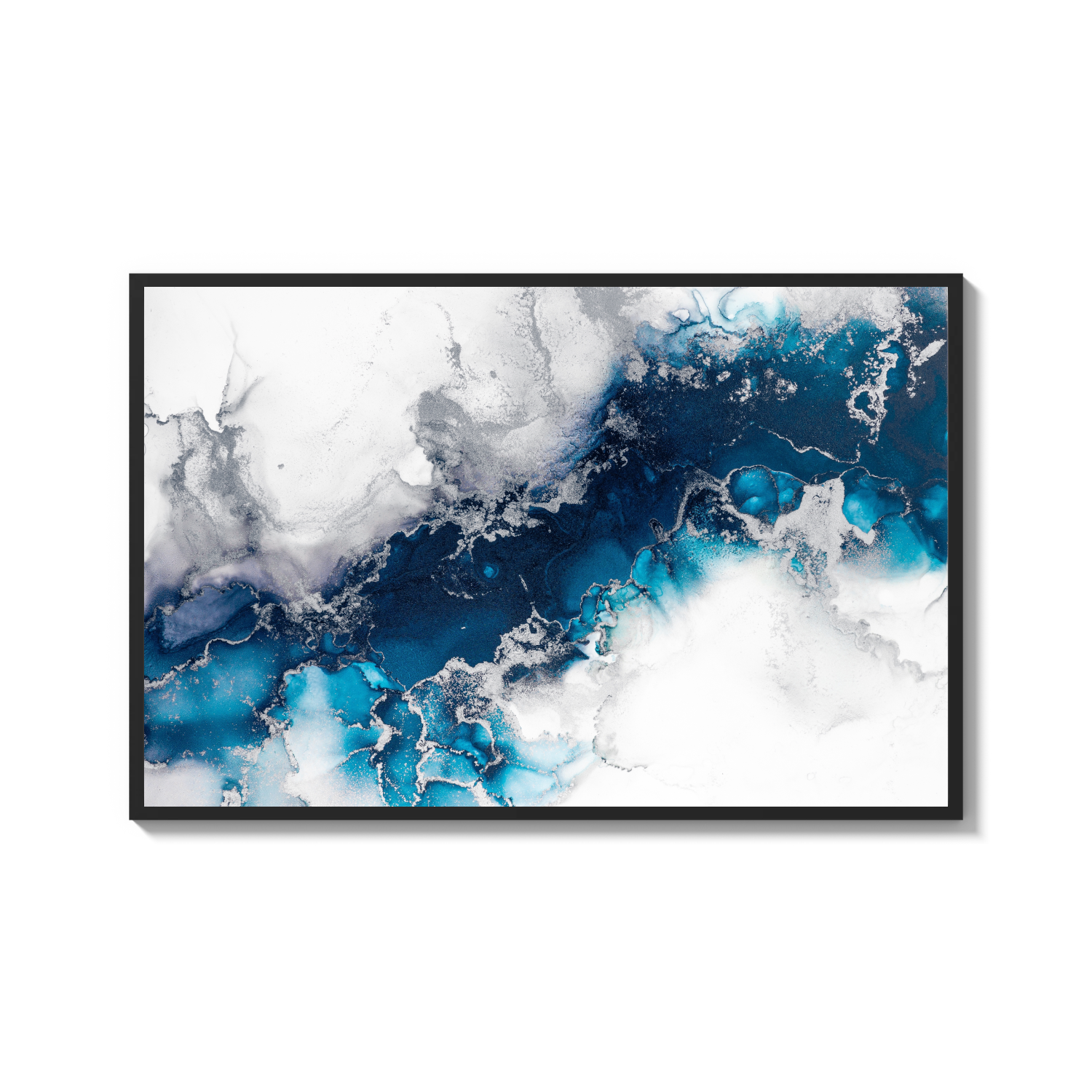 Blue Marble River  Horizontal wall art, Front side Detail