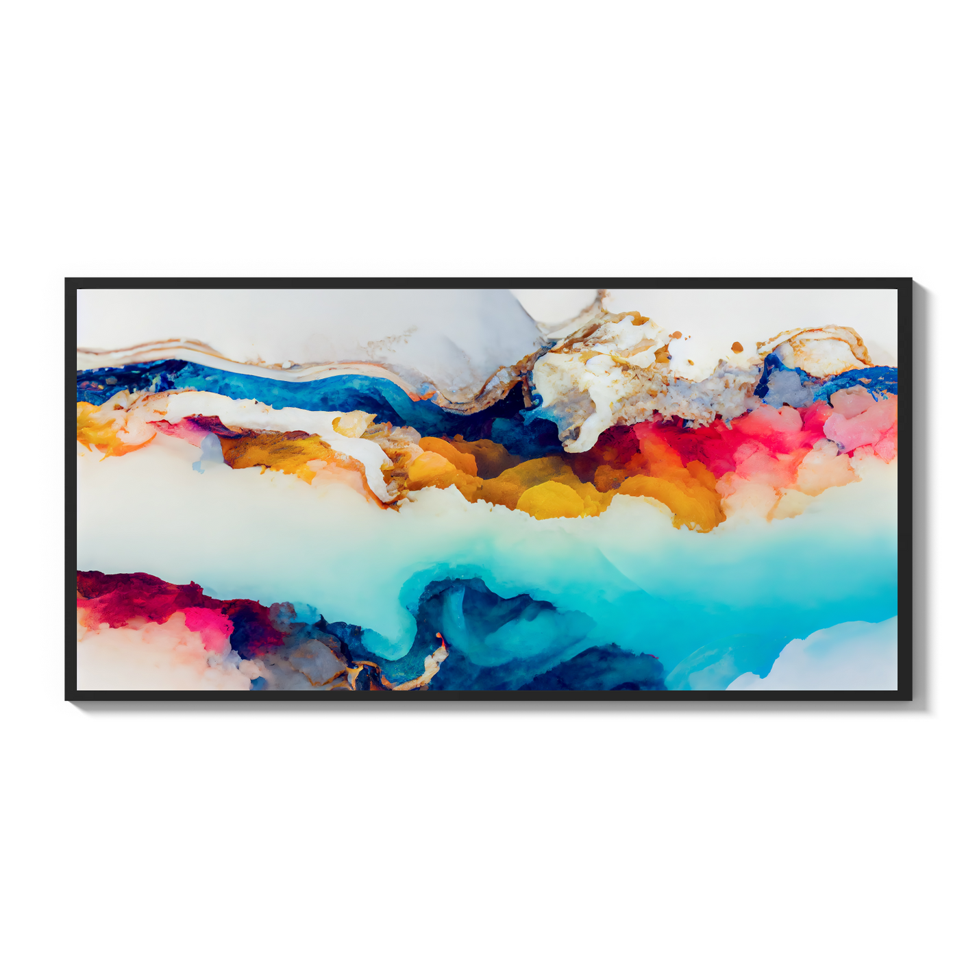 Cloud of Colors Long Horizontal wall art, Front side Detail