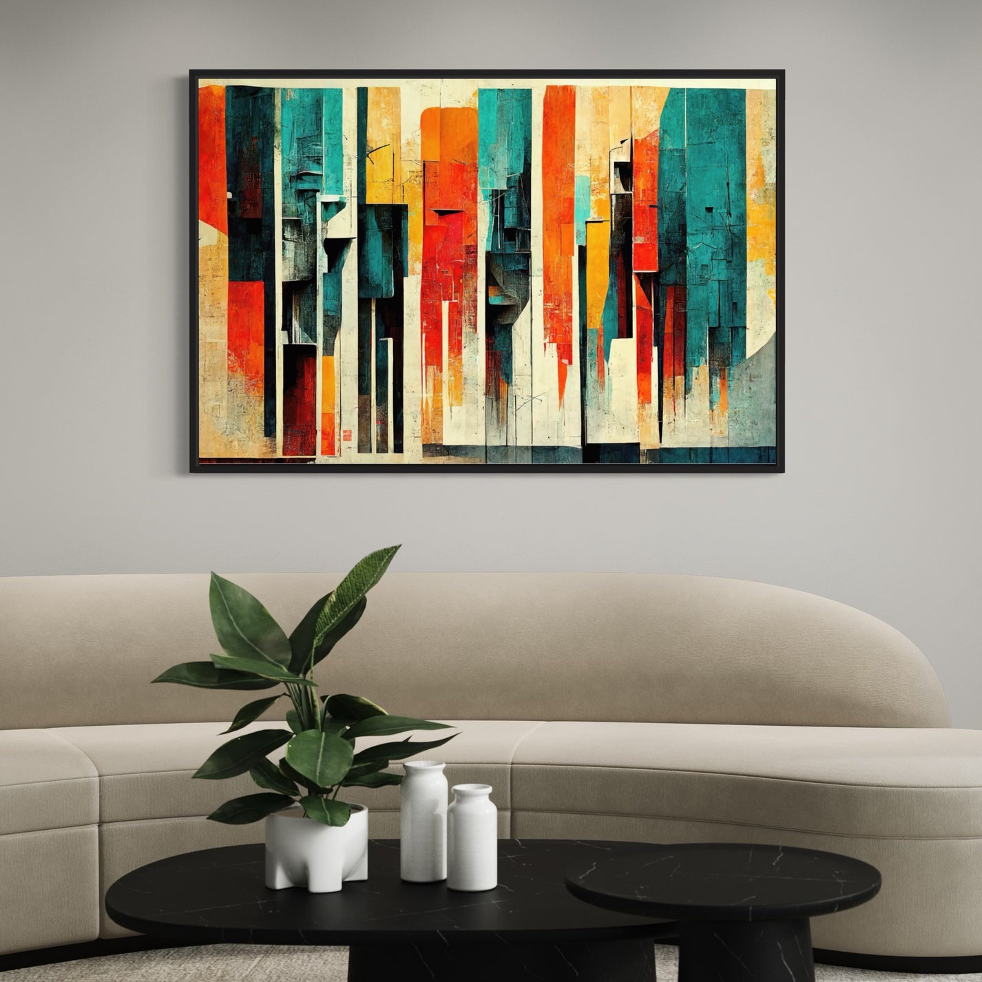 City of Colors Horizontal wall art, Front side Living room