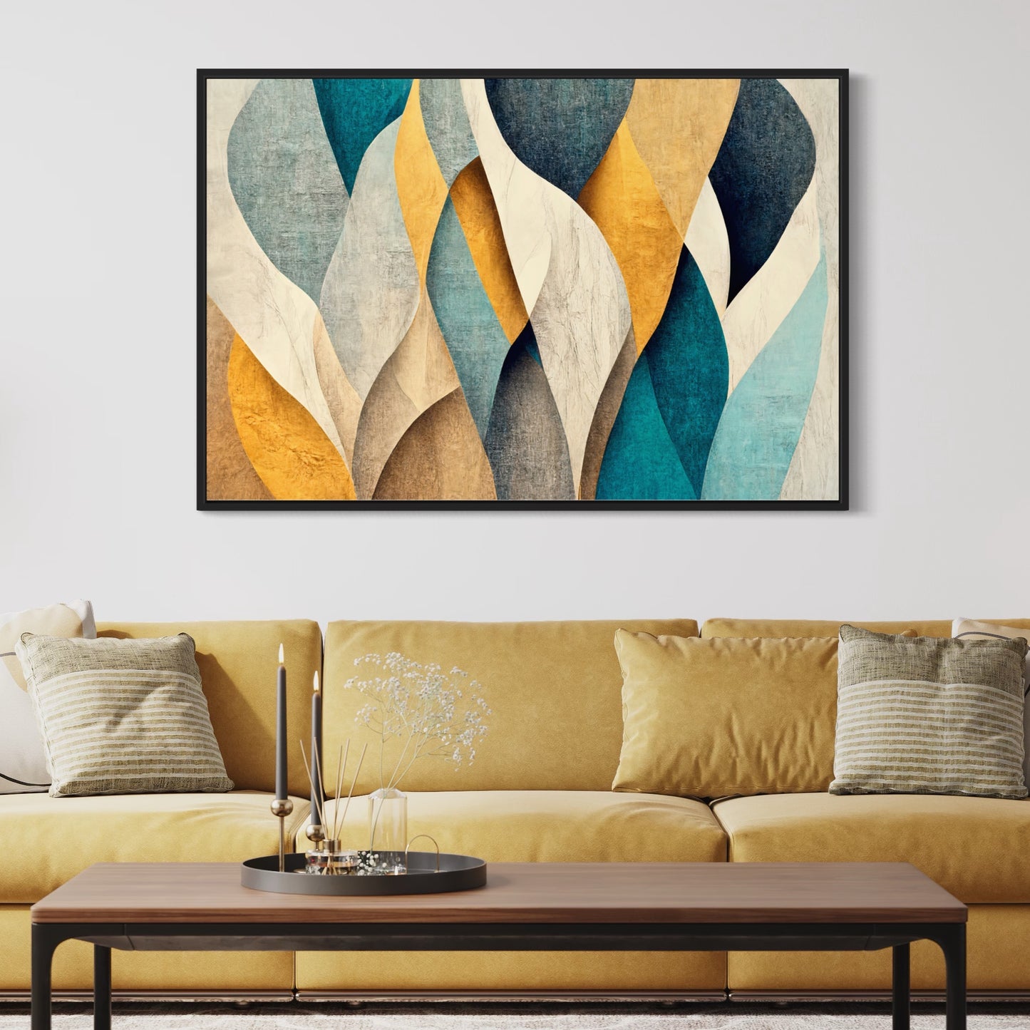 Cascading colors Horizontal wall art, Front side Living room